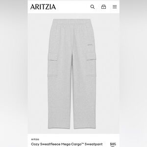Aritzia Gray sweat fleece mega cargo sweatpants